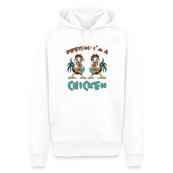 Poulet Drôle Dire Poulet Coq Fermier Cadeau - Sweat à capuche Premium bio Homme - blanc - Devant - Nico (187cm)