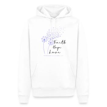 Cancer de l’œsophage de la pervenche en avril - Sweat à capuche Premium bio Homme - blanc - Devant - Nico (187cm)