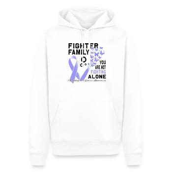 Cancer de l’œsophage du ruban de pervenche en avril - Sweat à capuche Premium bio Homme - blanc - Devant - Nico (187cm)