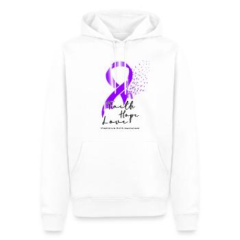 Frühgeburtsbewusstes Lila Schleife - Männer Premium Bio Hoodie - Weiß - Vorne - Nico (187cm)