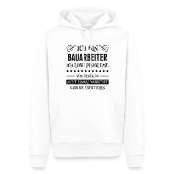 Bauarbeiter Lustiger Spruch Bauarbeiter Geschenk - Männer Premium Bio Hoodie - Weiß - Vorne - Nico (187cm)