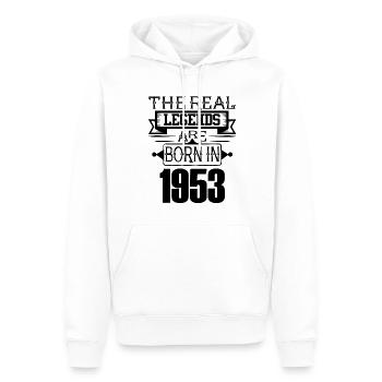 Legends are born in 1953 for Birthday 70 Years - Männer Premium Bio Hoodie - Weiß - Vorne - Nico (187cm)