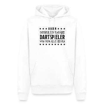 Dartspieler Witz Spruch Darts Dartpfeil Geschenk - Männer Premium Bio Hoodie - Weiß - Vorne - Nico (187cm)