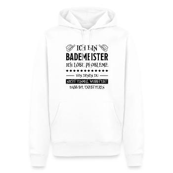 Bademeister Beruf Lustiger Spruch Freibad Geschenk - Männer Premium Bio Hoodie - Weiß - Vorne - Nico (187cm)