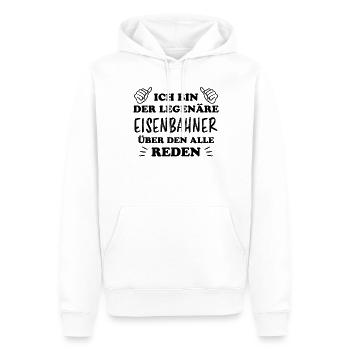 Eisenbahner Spruch Eisenbahn Lokführer Geschenk - Männer Premium Bio Hoodie - Weiß - Vorne - Nico (187cm)
