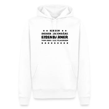 Eisenbahner Spruch Eisenbahn Lokführer Geschenk - Männer Premium Bio Hoodie - Weiß - Vorne - Nico (187cm)