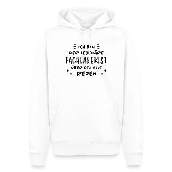 Fachlagerist Stablerfahrer Beruf Lagerist Geschenk - Männer Premium Bio Hoodie - Weiß - Vorne - Nico (187cm)