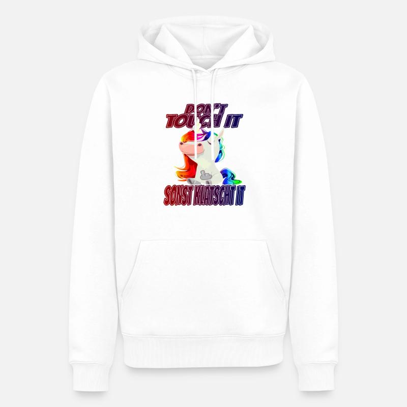 Ne le touchez pas autrement Claps it - Rainbow - Sweat à capuche Premium bio Homme - blanc