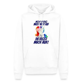 Ich reg mich nicht auf sondern Du! Regenbogen - Männer Premium Bio Hoodie - Weiß - Vorne - Nico (187cm)