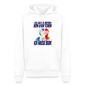 Es gibt 2 Arten Menschen Ich Hasse beide - Männer Premium Bio Hoodie - Weiß - Vorne - Nico (187cm)