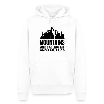 Les montagnes m’appellent et je dois partir - Sweat à capuche Premium bio Homme - blanc - Devant - Nico (187cm)