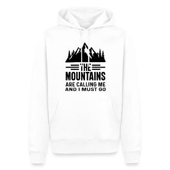 Les montagnes m’appellent et je dois partir - Sweat à capuche Premium bio Homme - blanc - Devant - Nico (187cm)