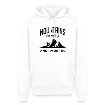 Les montagnes m’appellent et je dois aller à Berge - Sweat à capuche Premium bio Homme - blanc - Devant - Nico (187cm)