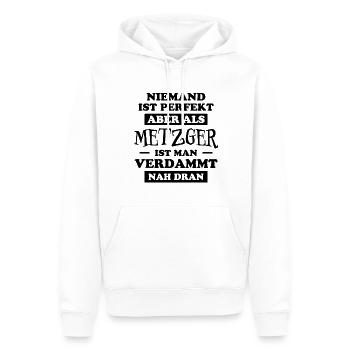 Metzger Beruf Lustiger Spruch Fleischer Geschenk - Männer Premium Bio Hoodie - Weiß - Vorne - Nico (187cm)