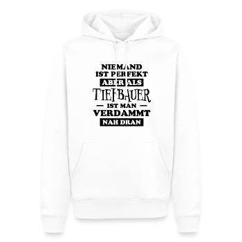 Tiefbauer Beruf Lustiger Spruch Tiefbauer Geschenk - Männer Premium Bio Hoodie - Weiß - Vorne - Nico (187cm)