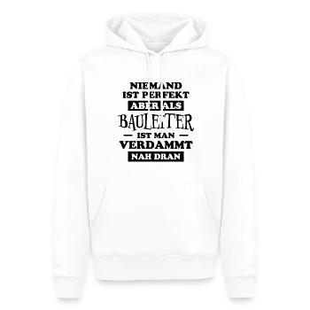 Bauleiter Job Spruch Baustelle Bauleiter Geschenk - Männer Premium Bio Hoodie - Weiß - Vorne - Nico (187cm)