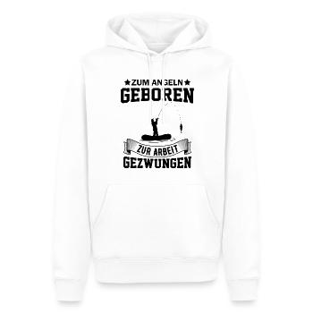 Zum Angeln geboren zum Arbeiten gezwunen Angler - Männer Premium Bio Hoodie - Weiß - Vorne - Nico (187cm)