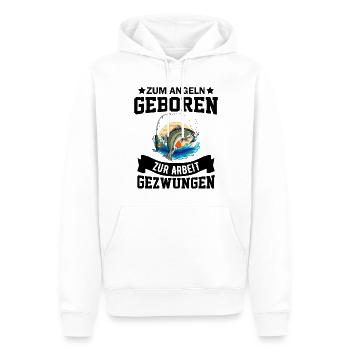 Zum Angeln geboren zum Arbeiten gezwunen Angler - Männer Premium Bio Hoodie - Weiß - Vorne - Nico (187cm)