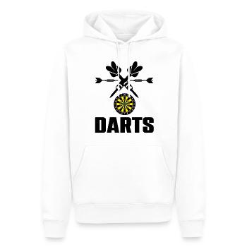 I Play Dart Game of Darts - Men’s Premium Organic Hoodie - white - Front - Nico (187cm)