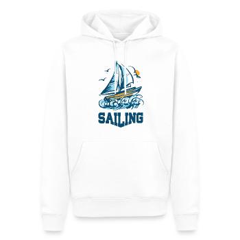 SAILING BOAT SAIL SHIP SEGELSCHIFF - Männer Premium Bio Hoodie - Weiß - Vorne - Nico (187cm)