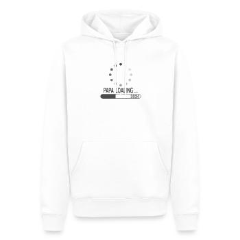Grossesse 2024 - Futur père - Papa - Sweat à capuche Premium bio Homme - blanc - Devant - Nico (187cm)