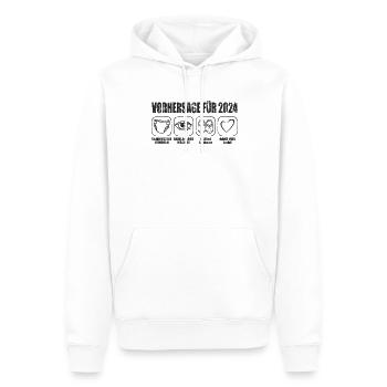 Vorhersage 2024 Werdende Eltern Babybauch - Männer Premium Bio Hoodie - Weiß - Vorne - Nico (187cm)