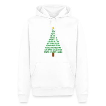 Noël souhaite que les familles d’arbres de Noël soient moches - Sweat à capuche Premium bio Homme - blanc - Devant - Nico (187cm)