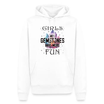 Funny Gemstone Chakra Healer Spiritual - Men’s Premium Organic Hoodie - white - Front - Nico (187cm)
