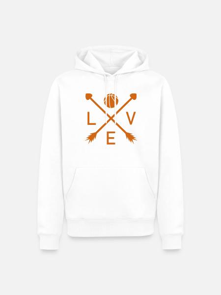 Basketball Game Love Heart Basketball Liebe Sport - Männer Premium Bio Hoodie - Weiß