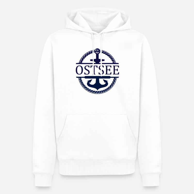Schiff Anker Ostsee - Männer Premium Bio Hoodie - Weiß
