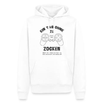 Ein Tag ohne zu Zocken ein lustiger Gamer Spruch - Männer Premium Bio Hoodie - Weiß - Vorne - Nico (187cm)