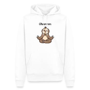Ohmmm Un mignon Yoga paresseux paresseux paresseux - Sweat à capuche Premium bio Homme - blanc - Devant - Nico (187cm)