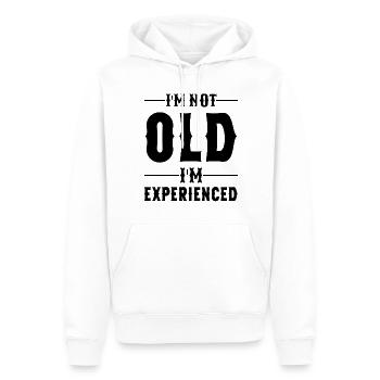 Jeg er ikke gammel, jeg er erfaren sjove Age ordsprog - Herre Premium økologisk hoodie - hvid - Foran - Nico (187cm)