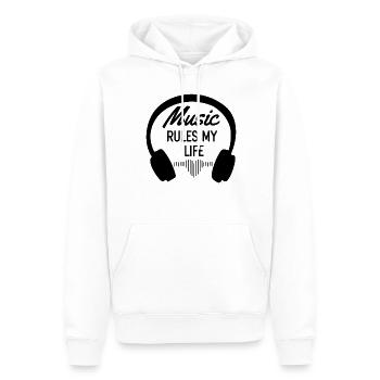 Music rules my life with Headphones Love Music - Männer Premium Bio Hoodie - Weiß - Vorne - Nico (187cm)