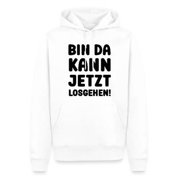 BIN DA KANN JETZT LOSGEHEN - Männer Premium Bio Hoodie - Weiß - Vorne - Nico (187cm)