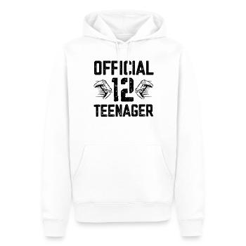 Anniversaire officiel d'adolescent de 12 ans 12 pour les joueurs - Sweat à capuche Premium bio Homme - blanc - Devant - Nico (187cm)