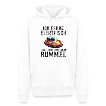 Ich fahre Elektrisch Kirmes Autoscooter - Männer Premium Bio Hoodie - Weiß - Vorne - Nico (187cm)