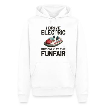Ich fahre Elektrisch Kirmes Autoscooter - Männer Premium Bio Hoodie - Weiß - Vorne - Nico (187cm)