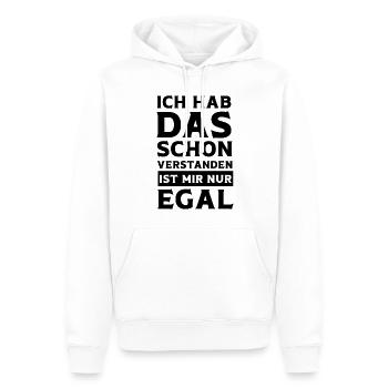 Ja Ich hab das schon Verstanden ist mir aber Egal - Männer Premium Bio Hoodie - Weiß - Vorne - Nico (187cm)