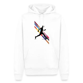Laufdesign Für Läufer Beim Marathon - Männer Premium Bio Hoodie - Weiß - Vorne - Nico (187cm)