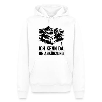 Folgt mir Ich kenn da ne Abkürzung Wandern gehen - Männer Premium Bio Hoodie - Weiß - Vorne - Nico (187cm)