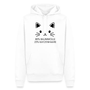 Katzen Gesicht 80% Baumwolle und 20% Katzenhaare - Männer Premium Bio Hoodie - Weiß - Vorne - Nico (187cm)
