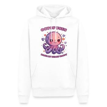 Drôle de pieuvre céphalopode calmar cadeau - Sweat à capuche Premium bio Homme - blanc - Devant - Nico (187cm)