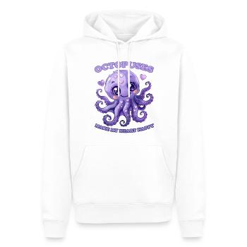 Drôle de pieuvre céphalopode calmar cadeau - Sweat à capuche Premium bio Homme - blanc - Devant - Nico (187cm)