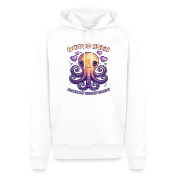 Drôle de pieuvre céphalopode calmar cadeau - Sweat à capuche Premium bio Homme - blanc - Devant - Nico (187cm)