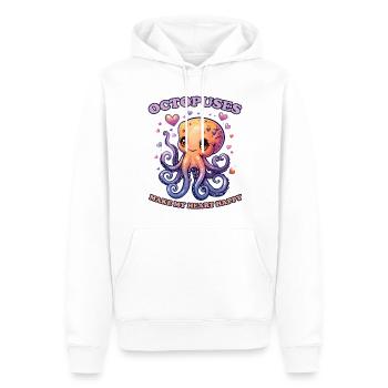 Lustiges Kraken Kopffüßer Tintenfisch Geschenk - Männer Premium Bio Hoodie - Weiß - Vorne - Nico (187cm)