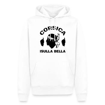 Corse, Islande, France, Isula bella, Corse - Sweat à capuche Premium bio Homme - blanc - Devant - Nico (187cm)
