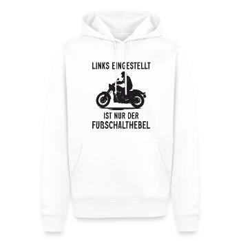 Links Eingestellt Fußschalthebel Motorrad - Männer Premium Bio Hoodie - Weiß - Vorne - Nico (187cm)