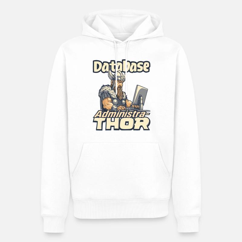 Viking Databaseadministra-thor Nerdy - Sweat à capuche Premium bio Homme - blanc