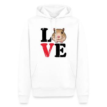Amour Gerbille Dire Racing Rat Gerbil Cadeau - Sweat à capuche Premium bio Homme - blanc - Devant - Nico (187cm)